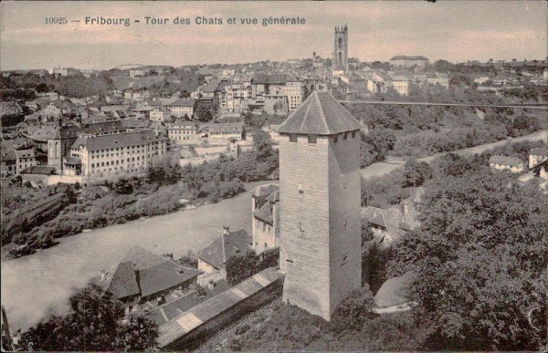 Fribourg - Tour des chats et vue générale Vorderseite