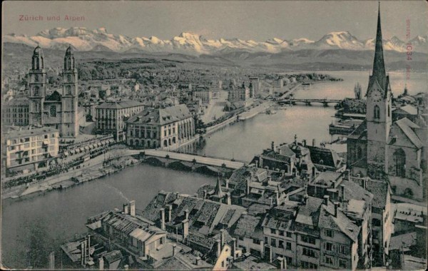 Zürich und Alpen Vorderseite