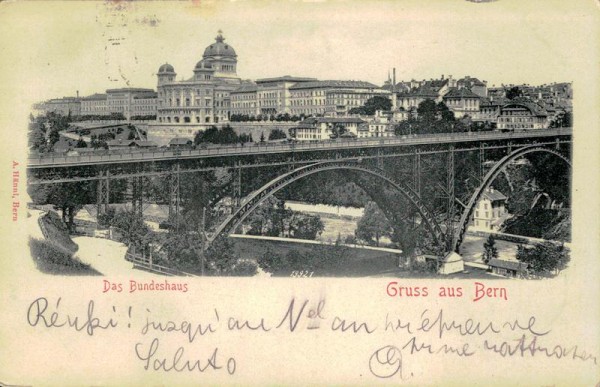Gruss aus Bern, Das Bundeshaus Vorderseite