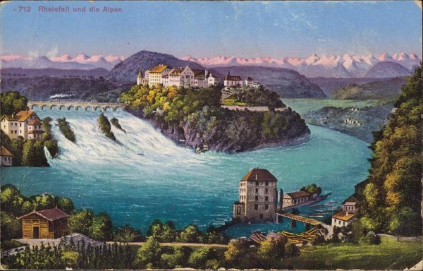 Rheinfall und die Alpen Vorderseite