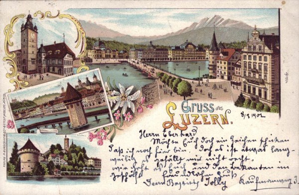 Gruss aus Luzern - Litho