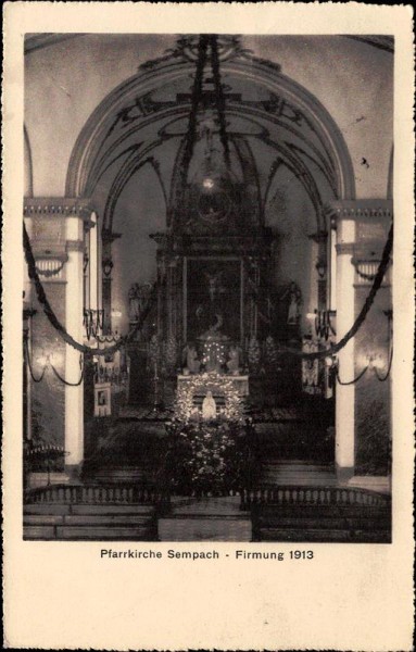 Pfarrkirche Sempach, Firmung 1913 Vorderseite