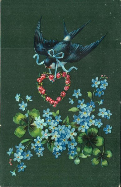 Blumen und Schwalbe Vorderseite