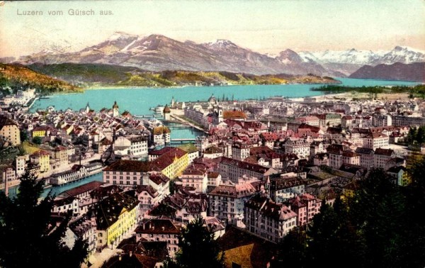 Luzern vom Gütsch aus um 1908 Vorderseite