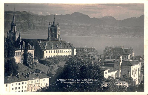Lausanne - La Cathédrale,  l'Université et les Alpes Vorderseite