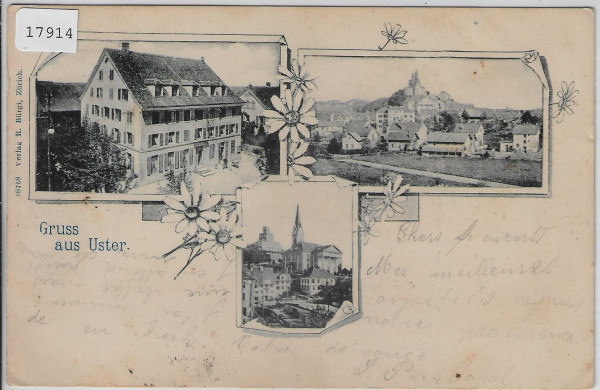 Gruss aus Uster - Jugenstil-Karte 1903