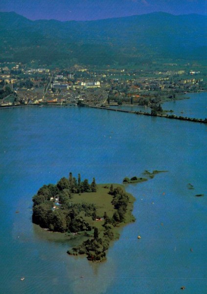 Insel Lützelau b. Rapperswil SG  -  Flugaufnahmen Vorderseite
