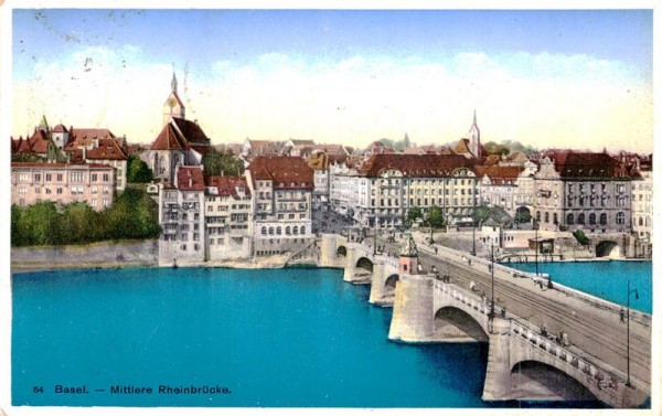 Basel, Mittlere Rheinbrücke Vorderseite