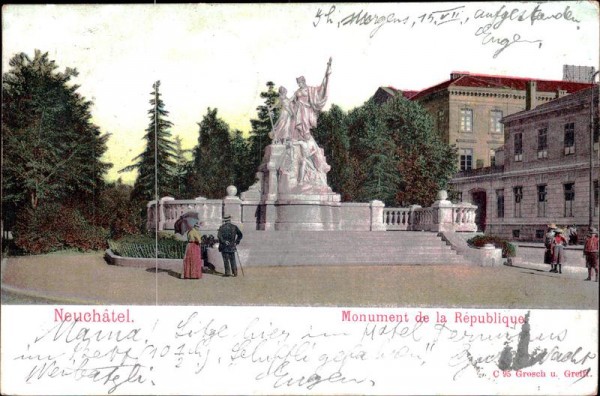 Neuchâtel, Monument de la République Vorderseite