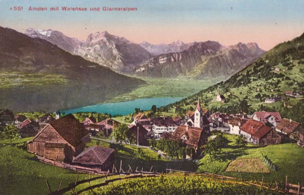 Amden mit Walensee und Glarneralpen