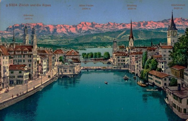 Zürich und die Alpen. 1932 Vorderseite