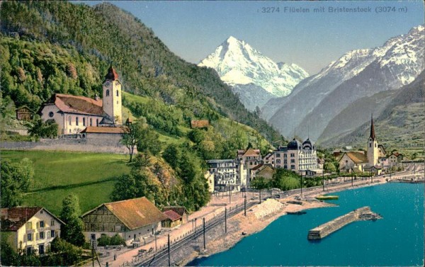 Flüelen mit Bristenstock (3074 m) Vorderseite
