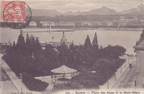 Genève - Place des Alpes et le Mont-Blanc