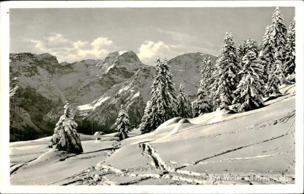 Winter auf Braunwald Vorderseite