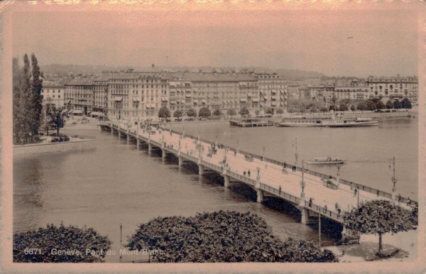 Genève. Pont du Mont Blanc. Vorderseite