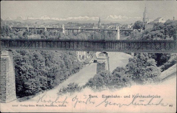 Bern - Eisenbahn und Kornhausbrücke Vorderseite