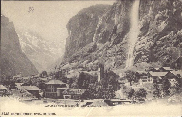 Lauterbrunnen & Staubbach. Vorderseite