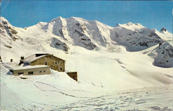 Diavolezzahütte mit Piz Palü u. Bellavista