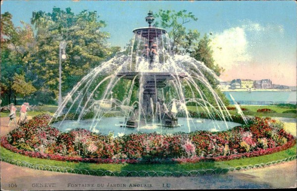 Genf - Fontäne des Gartens von England Vorderseite