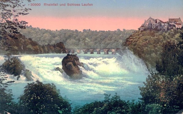 Rheinfall und Schloss Laufen Vorderseite