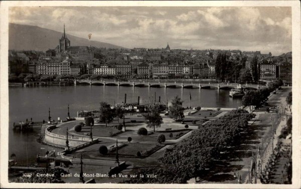 Genève, Quai du Mont Blanc et Vue sur la Ville Vorderseite