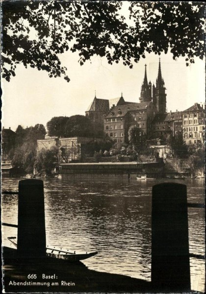 Abendstimmung am Rhein (Basel) Vorderseite