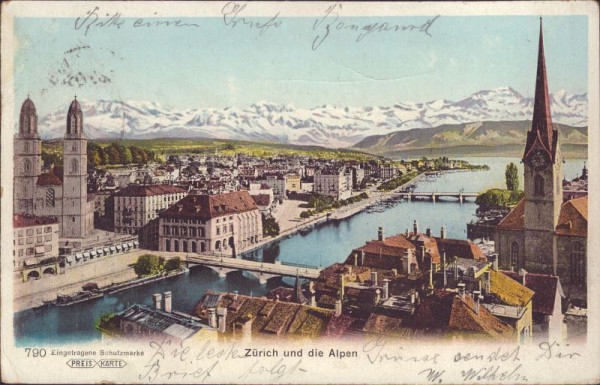 Zürich und die Alpen