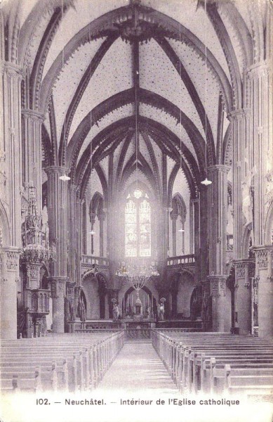 Neuchâtel - Intérieur de l'Eglise catholique