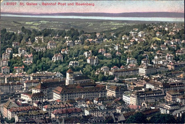 St. Gallen, Bahnhof Post und Rosenberg Vorderseite