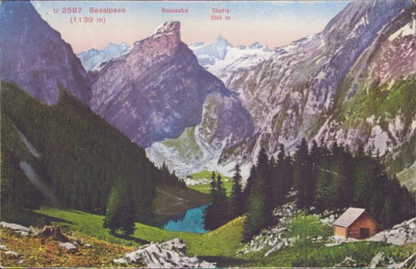 Seealpsee mit Rosszahn und Säntis