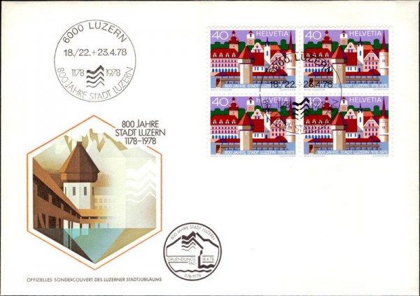 800 Jahre Stadt Luzern 1978 Vorderseite