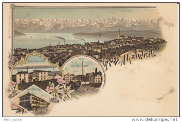 Thalweil (Thalwil) - farbige Litho - Heer u. Co.