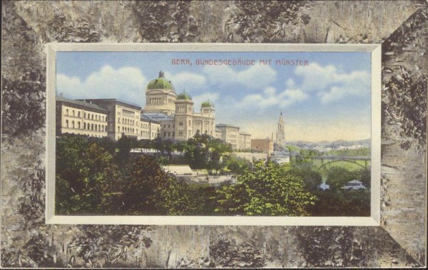 Bundesgebäude mit Münster (Bern) Vorderseite