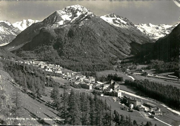Pontresina mit Palü und Roseneggruppe Vorderseite