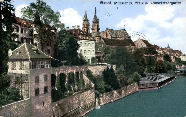 Basel, Münster m. Pfalz u.Deutschrittergarten Vorderseite