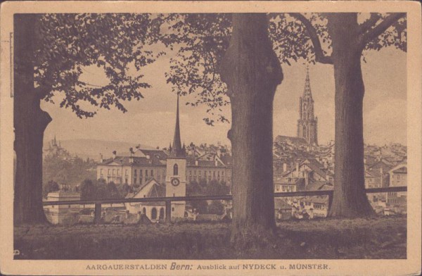 Aargauerstalden Bern, Ausblick auf Nydeck und Münster