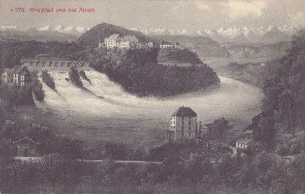 Rheinfall und die Alpen