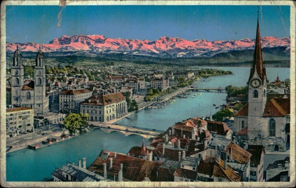 Zürich und die Alpen Vorderseite