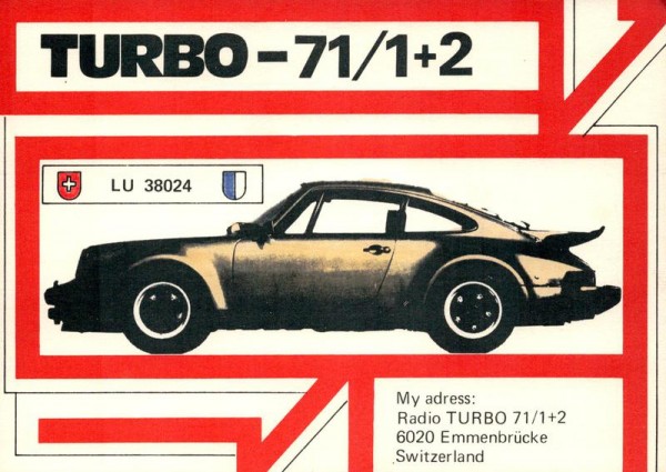 QSL- Karte, Turbo 71-1+2, Emmenbrücke Vorderseite
