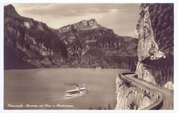 Axenstrasse - Urnersee mit Ober und Niederbauen