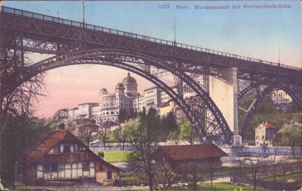 Bern. Bundespalast mit Kirchenfeldbrücke
