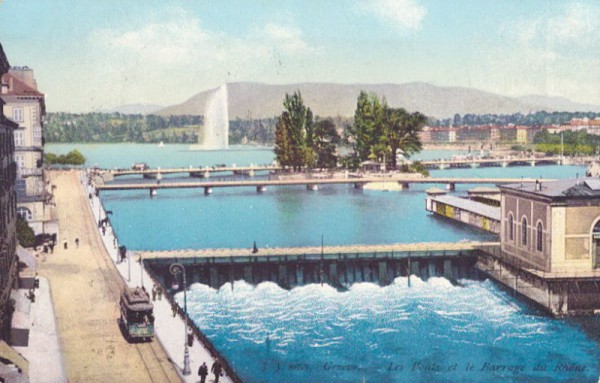 Genève - Les Ponts et le Barrage du Rhône