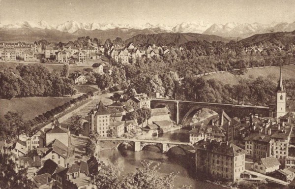 Nydeggbrücke und Alpen (Bern)