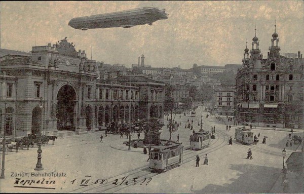 Zürich mit Zeppelin, REPRODUKTION 1971 Vorderseite