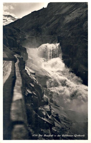 Der Reussfall in der Schöllenen (Gotthard) Vorderseite