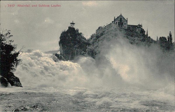 Rheinfall und Schloss Laufen Vorderseite