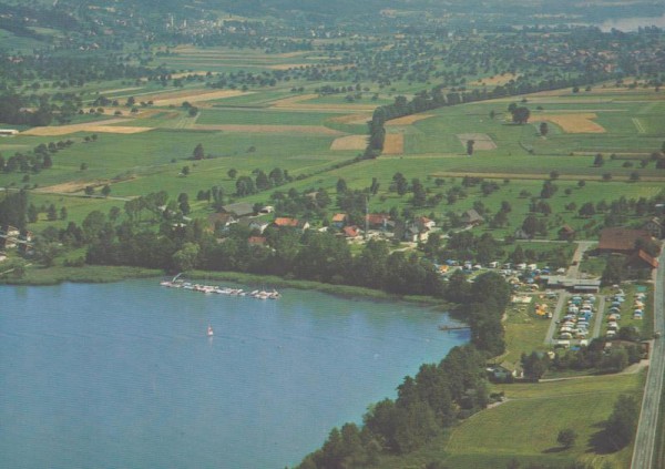 Internat Camping Seeblick, Mosen LU  -  Flugaufnahmen Vorderseite