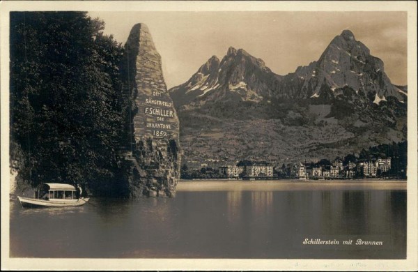 Schillerstein mit Brunnen Vorderseite