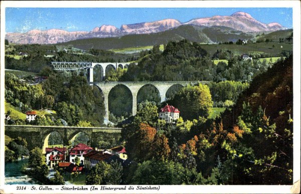 St. Gallen, Sitterbrücken Vorderseite
