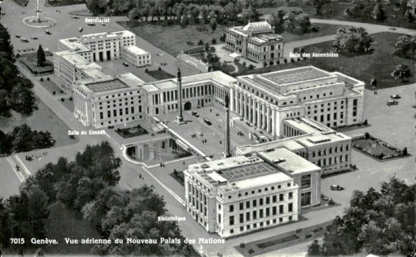 Genève, Vue aérienne du Nouveau Palais des Nations Vorderseite